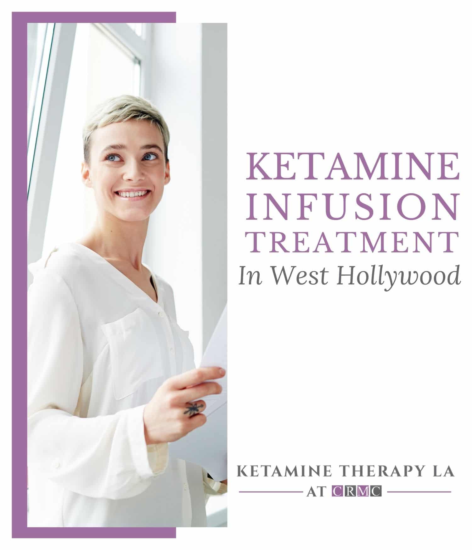 Woman smiling after ketamine infusion treatment in west hollywood.